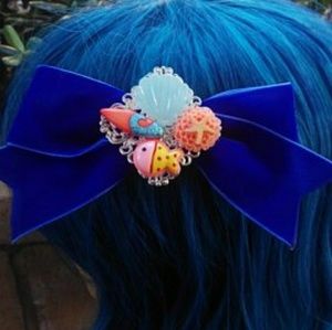 Ocean Theme Velvet Hair Bow